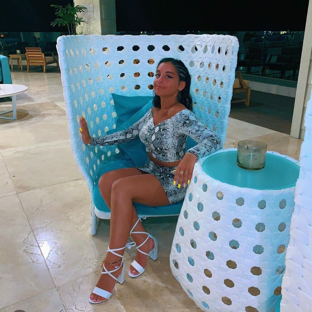 Fashion Nova Snake Print Two-Piece Set - Size Small